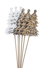 Vánoční dekorace stromek zápich 9cm/41cm - 6ks
