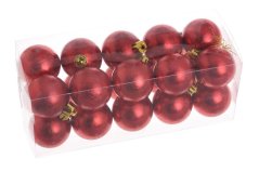 Vánoční dekorace plastová ozdoba na pověšení ve tvaru kouličky Ø 4cm - 20ks