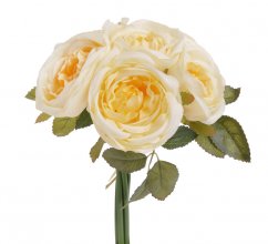 Růže s listy, svazek 6 stonků, dl. 25 cm, barva 10