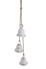 Dekorace kovový zvonek girlanda.(7,5cmØx9cmH) 69cmH.- závěs 3ks
