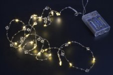 Vánoční dekorace světýlka 20LED 2m, 3AA , teple bílé