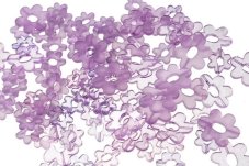 Dekorace - akrylový kvítek s dírkou mix barev a velikostí 1,7 - 3cm - 48ks