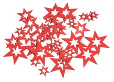 Vánoční dekorace dřevěné hvězdy výseky 6,5cm/ 4,5cm/ 2,5cm - 40ks