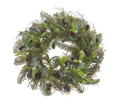 Umělý věnec z větviček jmelí a chvojí Ø 35cm