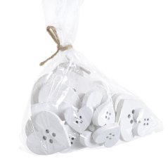 Dřevěné knoflíky ve tvaru  srdce 3-7cm - 18ks