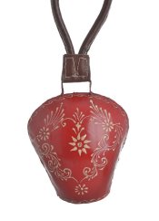 Dekorace plechový barvený kravský zvon s ornamenty
