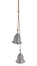 Dekorace kovový zvonek (10cm∅x12cmH) 68cmH - 2 kusy závěs