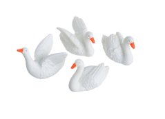 Dekorace figurka labuť  mix druhů 4,7cmLx2.5-3cmWx3,3-4,3cmH