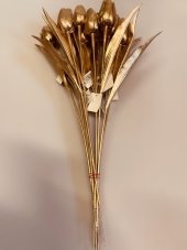 Plastový tulipán s drátkem ve stonku 5cm/dl.40cm _ zlatý