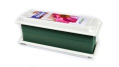Miska na aranžování OASIS® TABLE DEKO medi, s hmotou 25 x 9 x 5 cm, bílá - 2ks