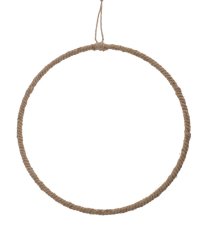 Dekorace - drátěná obruč opletená provázkem 40cm∅, tl. 0,6cm - závěs