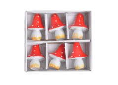 Malé muchomůrky 6 ks 2,5 x 2,5 x 3,5 cm