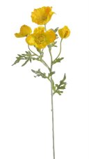Umělý mák žlutý 63 cm – 4 květy