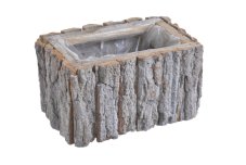 Nádoba z kůry na aranžování s igelitem uvnitř 22x14cm