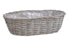 Proutěný oválný košík s nepropustnou výstelkou  46x24xH13cm