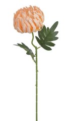Umělá chryzantéma na stopce s listy, květ Ø16cm/celkem dl.75cm