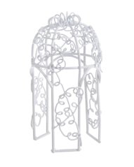 Kovová dekorace altán H9,5cm, L4,5cm - bílý