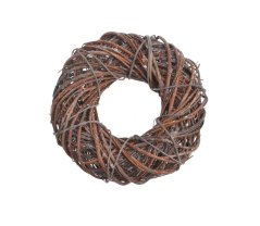 Dekorace věnec ze dvou druhů přírodního/barveného proutí 25cm∅x8cmH