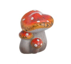 Podzimní dekorace muchomůrka keramika 6cmL x 5cmW x 7cmH
