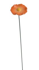 Dekorace keramický kvítek na drátku, .(5,5cm⌀x2,2cmH) 30cmH - zápich