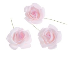 Hlavička pěnové růže na drátku Ø 6cm/dl.8cm - 8ks