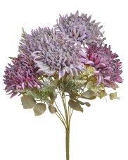 Kytice umělých chryzantém s doplňky dl. 42cm, hlava Ø 12cm