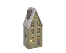 Dekorace svítící LED 2xLR44 keramický domek 6cmLx5cmWx14,5cmH