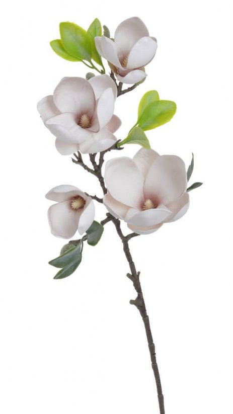 Větvička umělé magnolie s 4 květy dl. 69cm