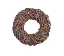 Dekorace věnec ze dvou druhů přírodního/barveného proutí 25cm∅x8cmH
