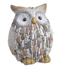 Dekorace figura sova z kamínků 17cmL x 18cmW x 22cmH