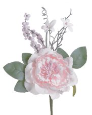 Květ umělé pivoňky s doplňky, květ Ø10cm/dl.zápich 23cm_11