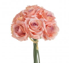 Růže s listy svazek 9 stonků, dl. 28 cm, barva 04B