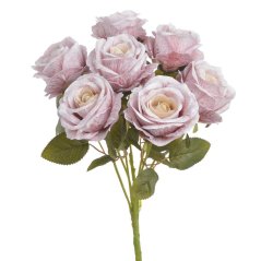 Kytice umělých růží, 7 květů, květ Ø 8cm, dl. celkem 43cm