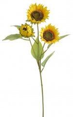 Umělá slunečnice 2 květy a poupě květ Ø9cm/dl.67cm