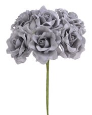 Hlavička pěnové růžičky na drátku Ø 6cm, drátek 25cm - 6ks