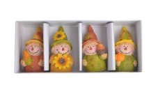 Podzimní dekorace figurka strašák 3,5 x 2,5 x 6 cm - 4ks