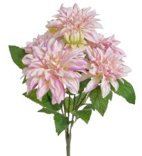 Kytice umělých dahlií 5+2 s listy dl. 38cm