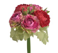 Kytice umělých ranunculusů, 7 květů a 3 poupata, květ Ø 8cm dl.celkem 25cm