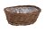 Proutěný obal na květináč oválný 20 × 12 × 8 cm – hnědý