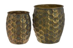 Sada dekorativních kovových nádob 30,5cm∅x40cmH, 22cm∅ x33,5cmH - 2ks