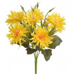 Kytice umělých chryzantém a jiných kvítků, Ø kvítku 6 cm, dl. kytice 34cm