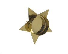 Bodec pod svíčku ve tvaru hvězdy Ø 4,2x5cm - gold - 4 ks