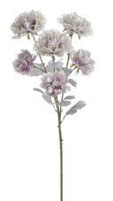 Umělé rozkvetlé karafiáty na stonku, květ Ø9cm/dl.74cm