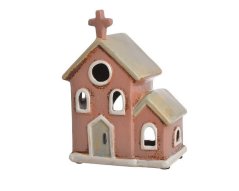 Keramický domek - svícen na light svíčku 11cmL x 6,5cmW x 15cmH