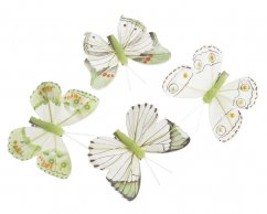 Dekorační plastový motýl na klipu různé druhy 8cm - 8ks