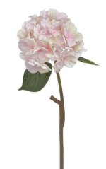 Květ umělé hortenzie na stonku s listy, květ Ø18cm/dl.59cm