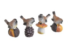 Dekorace figurka pták .4cmLx3cmWx5,5cmH - 4ks