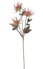 Umělá větvička kvetoucího bodláku, 3 květy dl. 68cm
