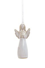 Vánoční dekorace porcelánový anděl 4cmLx2,3cmWx8,2cmH - závěs