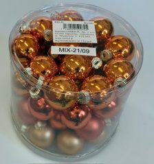 Vánoční skleněné koule na pověšení, koulička Ø 3cm - 45ks